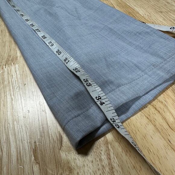 Jack Victor NWT Sage 100% Wool Blue Window Pane Dress Pants Men's Size 30R - Picture 10 of 10